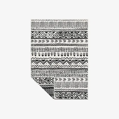 Homebase Duo Weave Indoor/Outdoor Rug - Tribal Black - 160x230cm