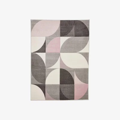 Homebase Mateo Cut Circle Rug - Blush - 120x170cm