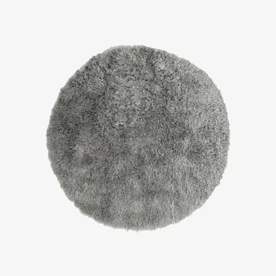 Homebase Soft Washable Circle Rug - Grey - 100cm