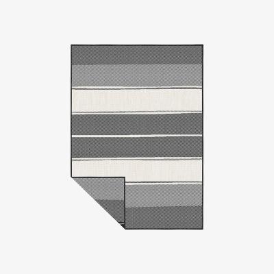 Homebase Duo Weave Indoor/Outdoor Rug - Stripe Charcoal - 160x230cm