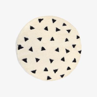 Homebase Homemaker Snug Triangles Monochrome Round Rug -100cm