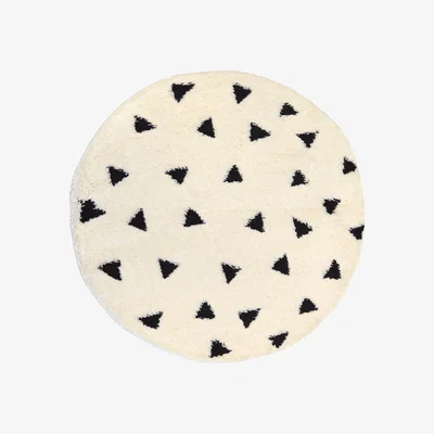 Homebase Homemaker Snug Triangles Monochrome Round Rug -100cm