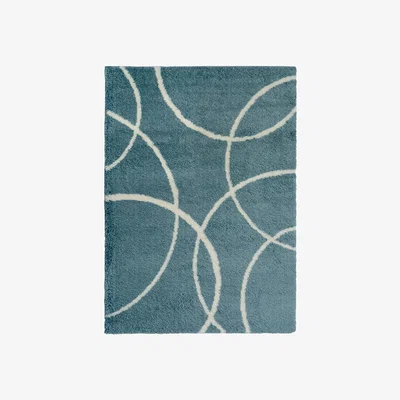 Homebase Snug Bubbles Rug - Blue & Ivory - 160x230cm