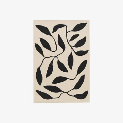 Homebase Leaf Rug - Monochrome - 160x230cm