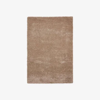 Homebase Ozzy Plain Shaggy Rug - Natural - 200x290cm