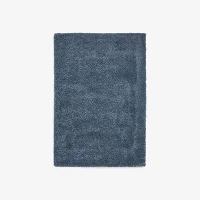 Homebase Ozzy Plain Shaggy Rug - Petrol Blue - 80x150cm
