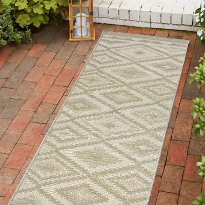 Homebase Recycled Diamond Rug - Natural - 60x230cm