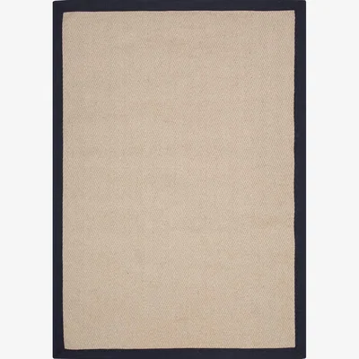 Homebase Jute Herringbone Rug with Black Border - 200x290cm