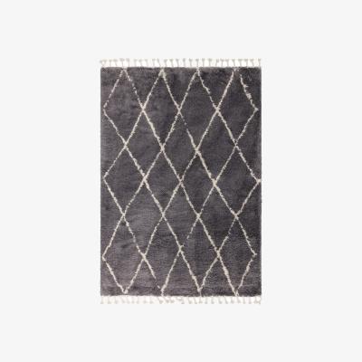 Homebase Moroccan Diamond Rug - Charcoal - 120x170cm