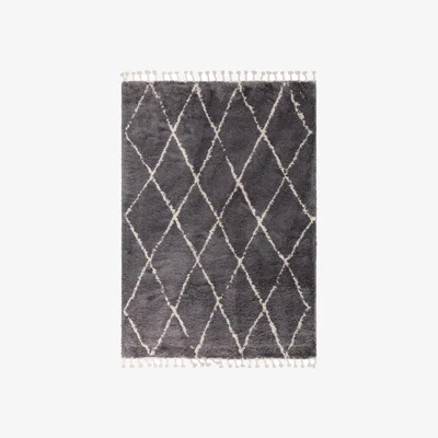 Homebase Moroccan Diamond Rug - Charcoal - 120x170cm