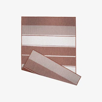 Homebase Duo Weave Indoor/Outdoor Rug - Stripe Rust - 160x230cm