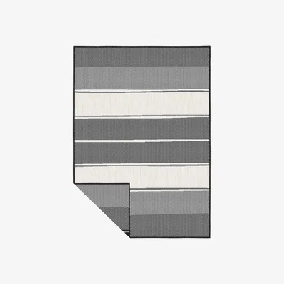 Homebase Duo Weave Indoor/Outdoor Rug - Stripe Charcoal - 120x170cm