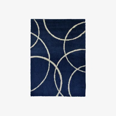 Homebase Snug Bubbles Rug - Navy & Ivory - 120x170cm