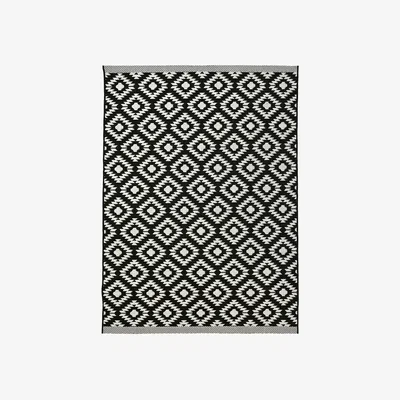 Homebase Indoor Outdoor Geo Rug - Black - 160x230cm