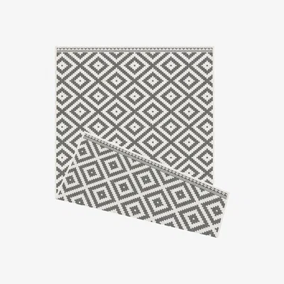 Homebase Duo Weave Indoor/Outdoor Rug - Geo Grey - 120x170cm