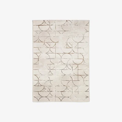 Homebase Blair Shimmer Circle Rug - Cream - 160x230cm
