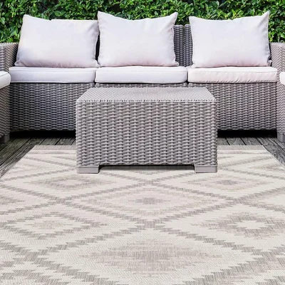 Homebase Recycled Diamond Rug - Grey - 160x230cm