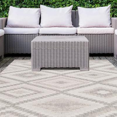 Homebase Recycled Diamond Rug - Grey - 200x290cm