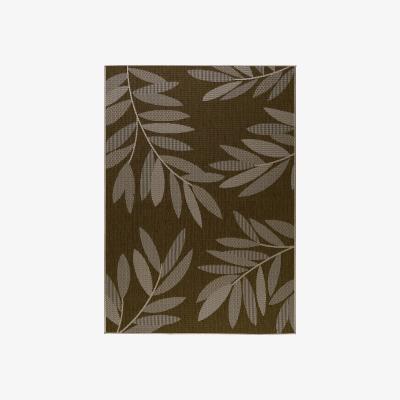 Homebase Duo Weave Indoor/Outdoor Rug - Leaves Beige - 160x230cm