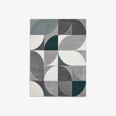 Homebase Mateo Cut Circle Rug - Green - 120x170cm