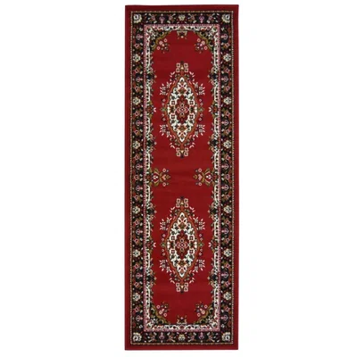Homebase Maestro Medallion Red Rug - 67 x 200cm