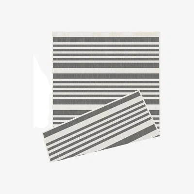 Homebase Duo Weave Indoor/Outdoor Rug - Stripes Grey - 160x230cm