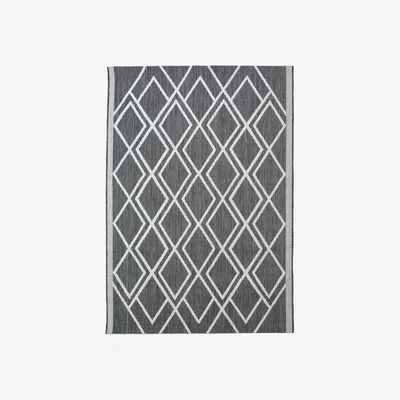 Homebase County Diamonds Indoor/Outdoor Rug - Silver - 160x230cm