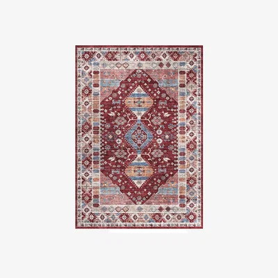 Homebase Madar Washable Rug - Red - 160x230cm