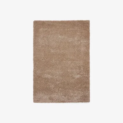 Homebase Ozzy Plain Shaggy Rug - Natural - 80x150cm