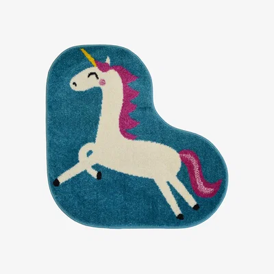 Homebase Homemaker Colourpop Unicorn Round Rug - 100cm