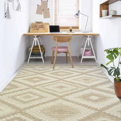 Homebase Recycled Diamond Rug - Natural - 120x170cm
