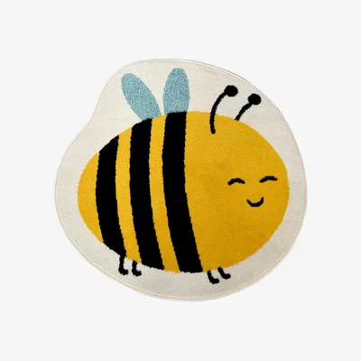 Homebase Homemaker Colourpop Bee Round Rug - 100cm