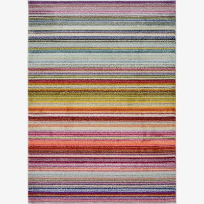 Homebase Villa Stripe Rug - Multi-coloured - 160x230cm