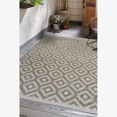 Homebase Indoor Outdoor Geo Rug - Natural - 160x230cm