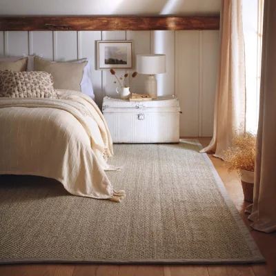 Hug Rug Sisal Rug Light Beige with Sand Border