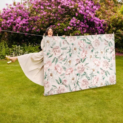 Hug Rug Blooming Peonies Pink Eco-Washable Rug