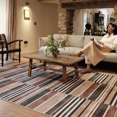 Hug Rug Savanna Stripe Natural Eco-Washable Rug