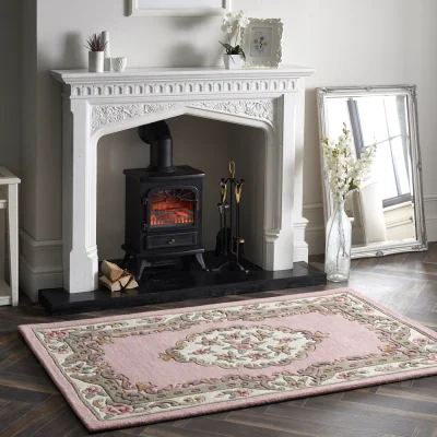Hug Rug Shensi Aubusson Rug in Pink