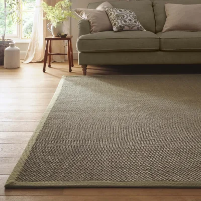 Hug Rug Sisal Green with Sage Green Border Rug