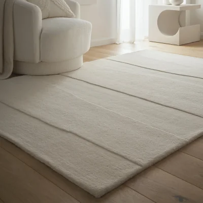 Hug Rug Sculptured Wool Rug Rock Cream