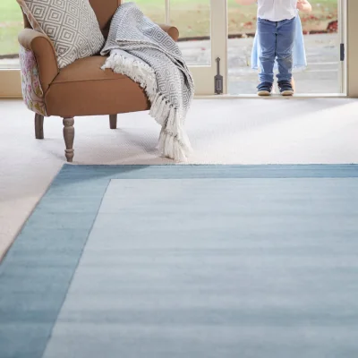 Hug Rug Borders Wool Rug Duck Egg