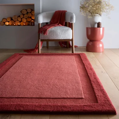 Hug Rug Stacked Borders Wine Red Rug