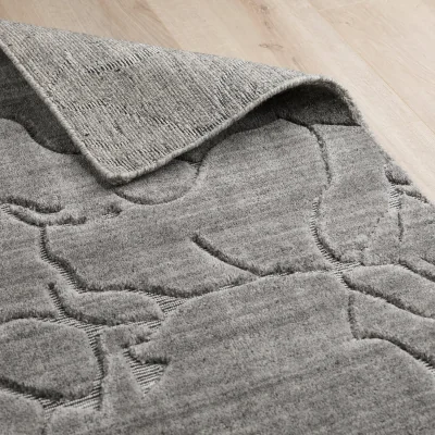 Industville Erth Hand Loom Wool Rug - Grey