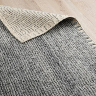 Industville Elcho Hand Knotted Wool Rug - Grey & Cream
