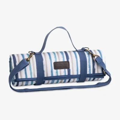 John Lewis Three Rivers St Ives Striped Picnic Rug, Blue
