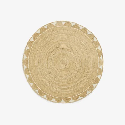 John Lewis John Lewis Hand Woven Scalloped Jute Rug, Neutral, Dia. 180 cm