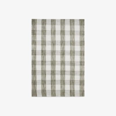 John Lewis John Lewis Gingham Check Rug, Green, L240 x W170 cm