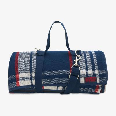 John Lewis Polar Gear Woven Check Picnic Rug, Blue