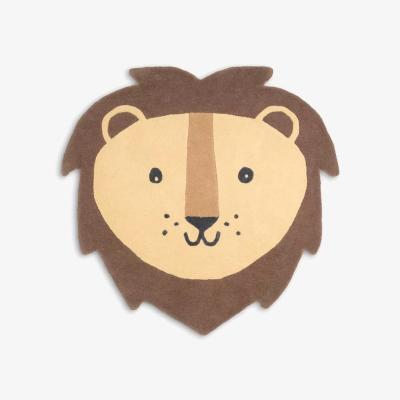 John Lewis Great Little Trading Co Lion Face Wool Rug, 105 x 103cm