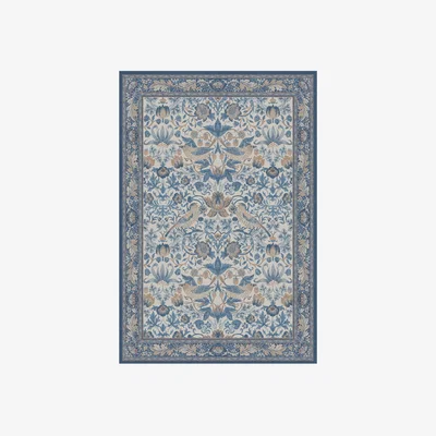 John Lewis Ruggable Morris & Co. Strawberry Thief Rug, Indigo/Ivory